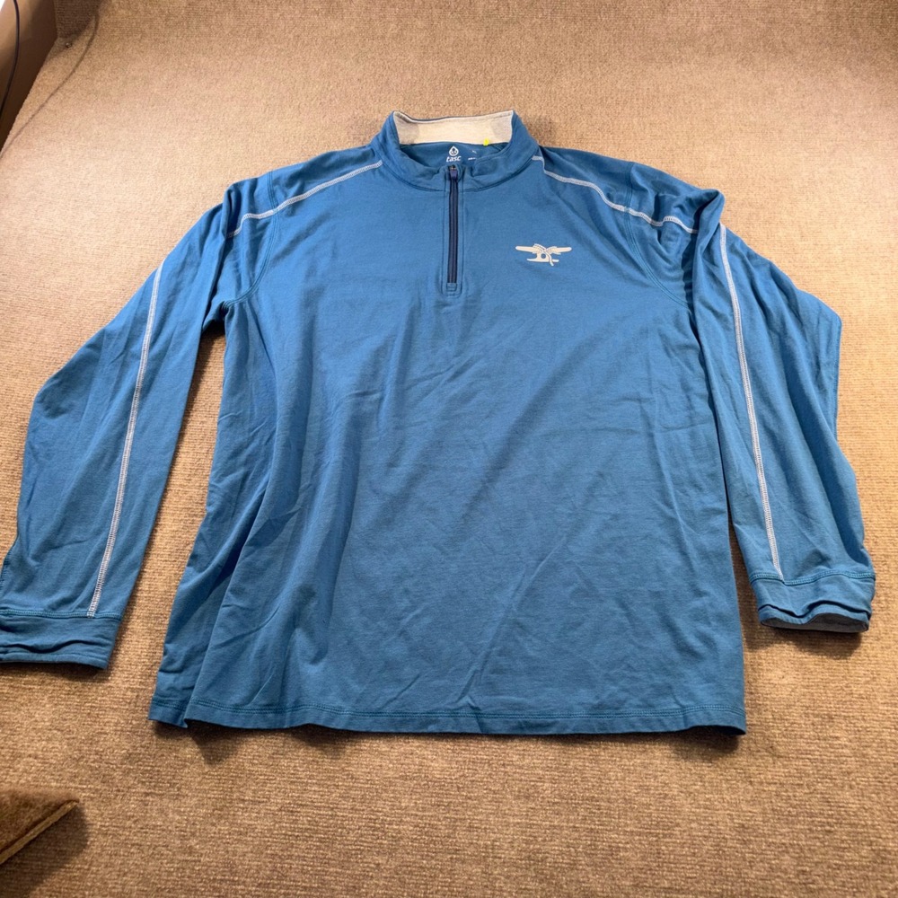 Tasc Performance Mens XL Blue Quarter Zip Pullover Long Sleeve Active Top Cleat